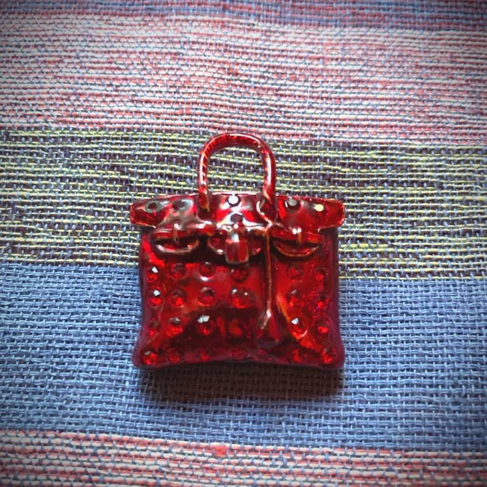 Ruby red purse brooch